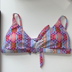 Bright patterned bikini top